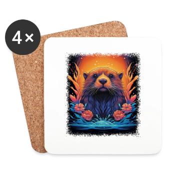 beer statement joke kids cute present idea happy - Coasters (set of 4) - white - Front