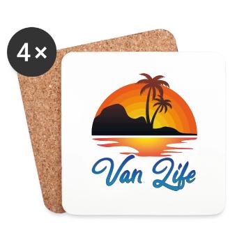 Van Life Sunset Beach Design - Coasters (set of 4) - white - Front