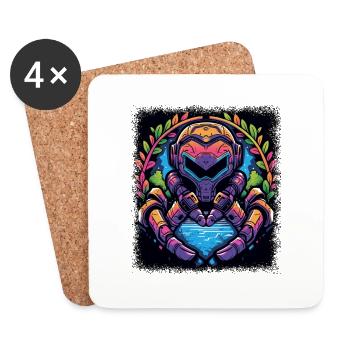 Geek Cadeau d’anniversaire Café Dictons Contrôleur 3 - Dessous de verre (lot de 4) - blanc - Devant