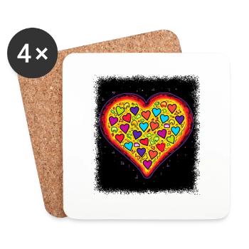 peace love hippie festival gift idea present idea - Untersetzer (4er-Set) - Weiß - Vorne