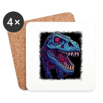 bday cute dinosaur costume t agriculture quote - Coasters (set of 4) - white - Front