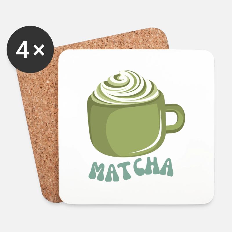 Matcha - Untersetzer (4er-Set) - Weiß