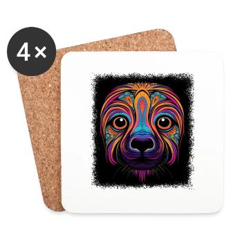 Natation Art numérique Activistes des droits des animaux - Dessous de verre (lot de 4) - blanc - Devant
