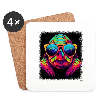 birthday present idea fun animal park tortoises - Coasters (set of 4) - white - Front