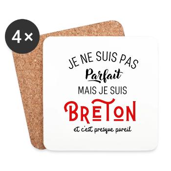 Pas parfait mais breton et c’est presque pareil - Dessous de verre (lot de 4) - blanc - Devant