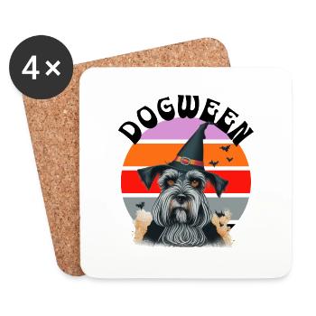 schnauzer halloween - Coasters (set of 4) - white - Front
