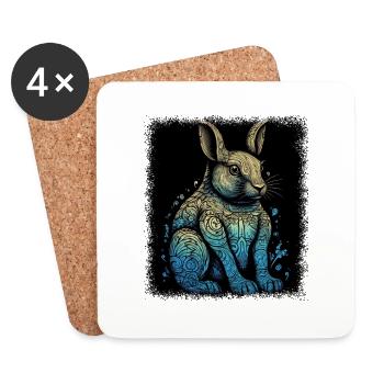 animal print squirrel babysitter animal welfare - Coasters (set of 4) - white - Front