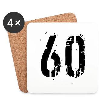 Number 60 - Coasters (set of 4) - white - Front