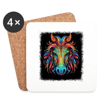 Sayings Friesian Thelwell Jokes Happy - Coasters (set of 4) - white - Front