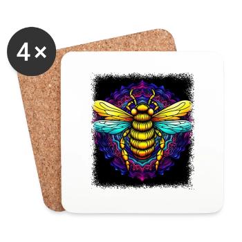 bee kind beeswax apiarist queen bday quote - Untersetzer (4er-Set) - Weiß - Vorne