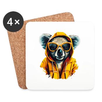 Street style koala bear | Koala lovers - Coasters (set of 4) - white - Front