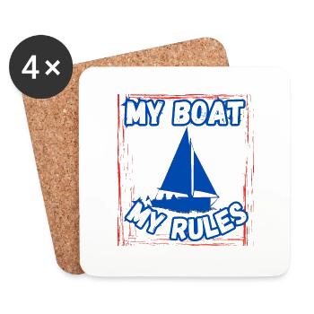 Mein Boot Meine Regeln - Untersetzer (4er-Set) - Weiß - Vorne