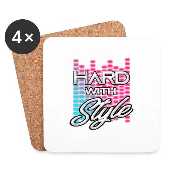 Hard with Style - Untersetzer (4er-Set) - Weiß - Vorne