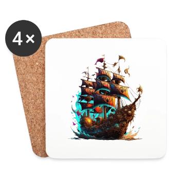Pirate ship - Untersetzer (4er-Set) - Weiß - Vorne