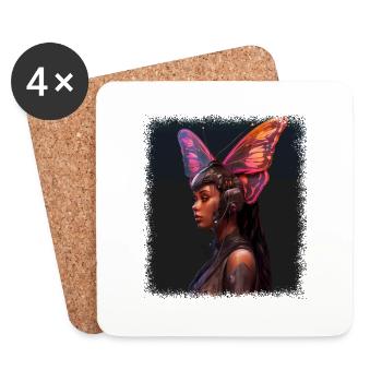 anniversaire cadeau faune insecte papillon citation bday - Dessous de verre (lot de 4) - blanc - Devant