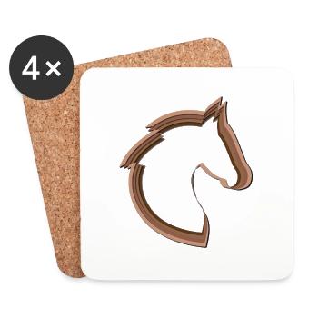 Scherenschnitt-Pferd - Untersetzer (4er-Set) - Weiß - Vorne