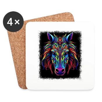 present present idea horseriding statement - Coasters (set of 4) - white - Front