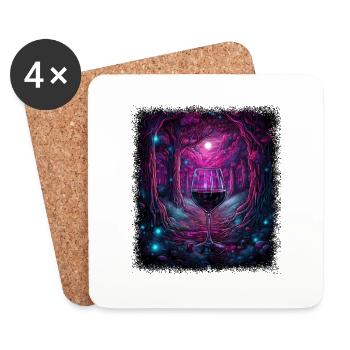 peace sign 60s global peace counterculture bird - Coasters (set of 4) - white - Front