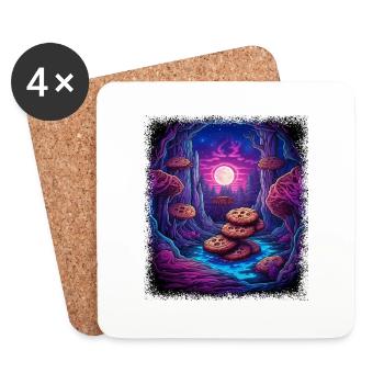 Chef Design Tshirts Chef Pâtissier Boulangerie Elfe - Dessous de verre (lot de 4) - blanc - Devant