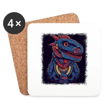 Déclaration Animal Dinosaur né 2004 Génération - Dessous de verre (lot de 4) - blanc - Devant