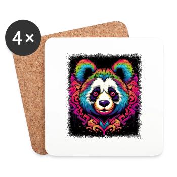 Dictons Geek Panda Drôle Bday Joke Ice Bear Humour - Dessous de verre (lot de 4) - blanc - Devant