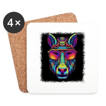 pur-sang citation cheval dictons cavalier - Dessous de verre (lot de 4) - blanc - Devant