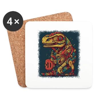 cute dinosaur costume gifts statement - Untersetzer (4er-Set) - Weiß - Vorne