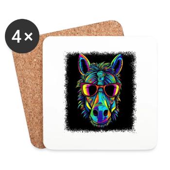 horse sayings birthday cool statement joke - Coasters (set of 4) - white - Front
