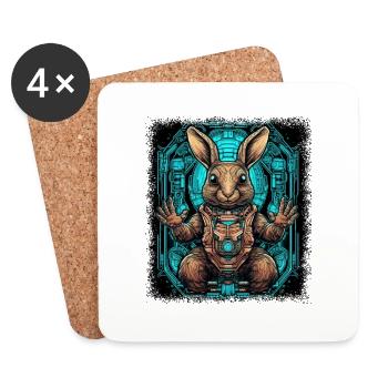 Idée cadeau d’anniversaire Impression animale amusante - Dessous de verre (lot de 4) - blanc - Devant