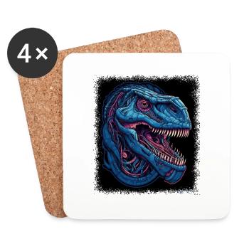 T-Rex Enfants Enfants Anniversaire Jogue Animal - Dessous de verre (lot de 4) - blanc - Devant
