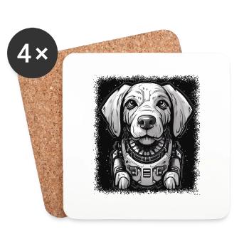 american flag geek dog love jokes happy sayings - Untersetzer (4er-Set) - Weiß - Vorne