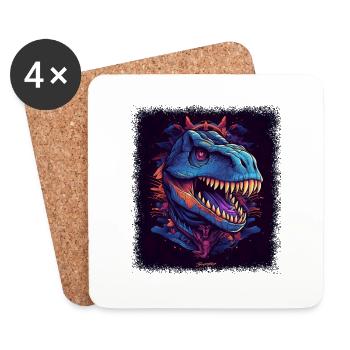 Mignon Costume Kangourou Joey Cadeaux Humour Dinosaure - Dessous de verre (lot de 4) - blanc - Devant