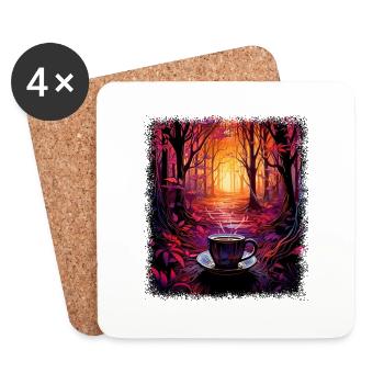 Présenter l’idée cadeau de la contre-culture de la paix à Paris - Dessous de verre (lot de 4) - blanc - Devant