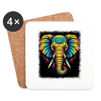 hippie coeur joke paix contre-culture famille - Dessous de verre (lot de 4) - blanc - Devant
