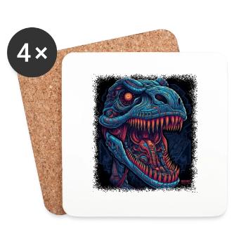 sayings fun dinosaurus birthday present gift idea - Untersetzer (4er-Set) - Weiß - Vorne
