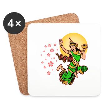 Kambodscha Khmer Neujahr Choul Chnam I Geschenk - Untersetzer (4er-Set) - Weiß - Vorne