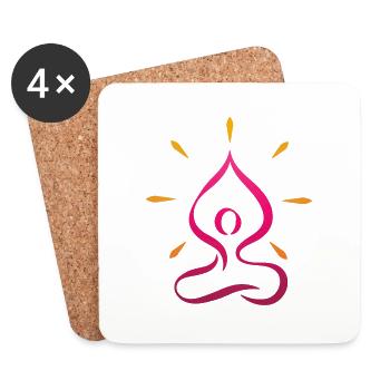 Zen yoga - Dessous de verre (lot de 4) - blanc - Devant