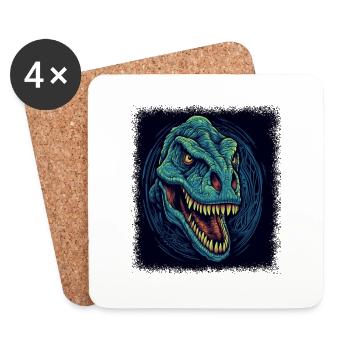 Dictons Dinosaur T Rex Drôle - Dessous de verre (lot de 4) - blanc - Devant