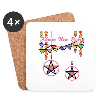 Kambodscha Khmer Neujahr Choul Chnam I Geschenk - Untersetzer (4er-Set) - Weiß - Vorne
