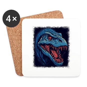 statement humor funny quote bunny happy t rex - Untersetzer (4er-Set) - Weiß - Vorne