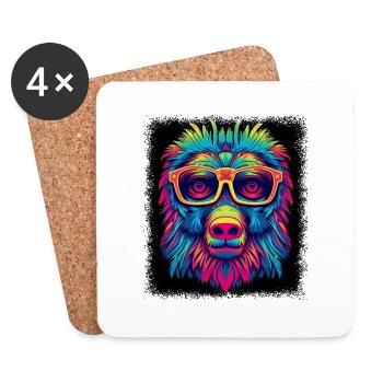 Sloth Clothing Christianity Team Gift Idea Génial - Dessous de verre (lot de 4) - blanc - Devant