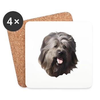 Catalan shepherd Gos D'Atura - Coasters (set of 4) - white - Front