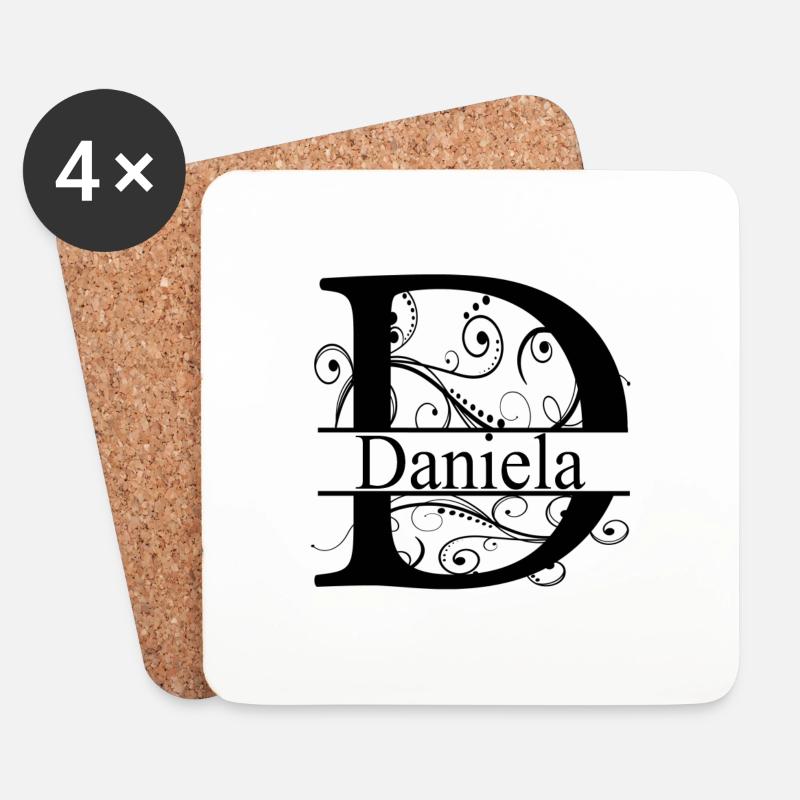 Monogramm mit dem Namen Daniela - Untersetzer (4er-Set) - Weiß