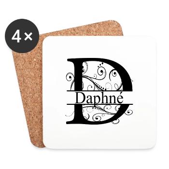 Monogramm mit dem Namen Daphne - Untersetzer (4er-Set) - Weiß - Vorne