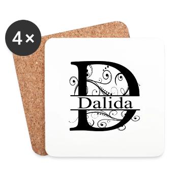 Monogramm mit dem Namen Dalida - Untersetzer (4er-Set) - Weiß - Vorne