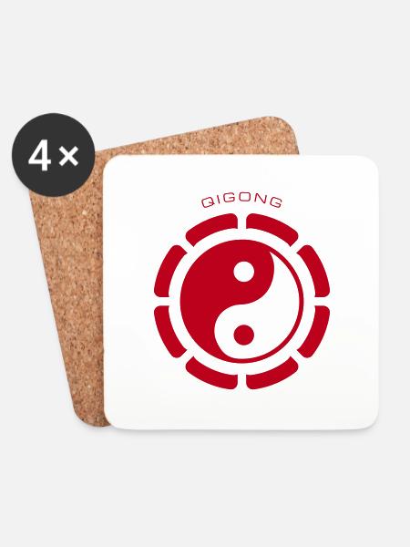 Qigong yin yang symbol - Untersetzer (4er-Set) - Weiß
