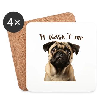 Mops Ich wars nicht - Untersetzer (4er-Set) - Weiß - Vorne