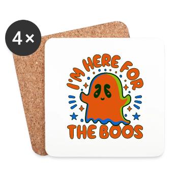Spooky Cute Kawaii Ghost Design – Im Here For Boos - Coasters (set of 4) - white - Front