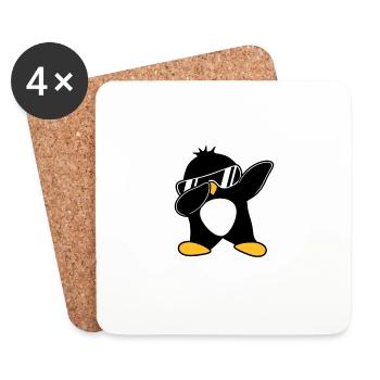 Juste un garçon qui aime les pingouins dabbing pingouin dab - Dessous de verre (lot de 4) - blanc - Devant