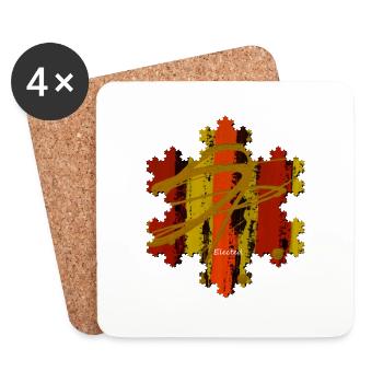 Art Moderne- Coloré- Unique - Flocon de neige - Dessous de verre (lot de 4) - blanc - Devant